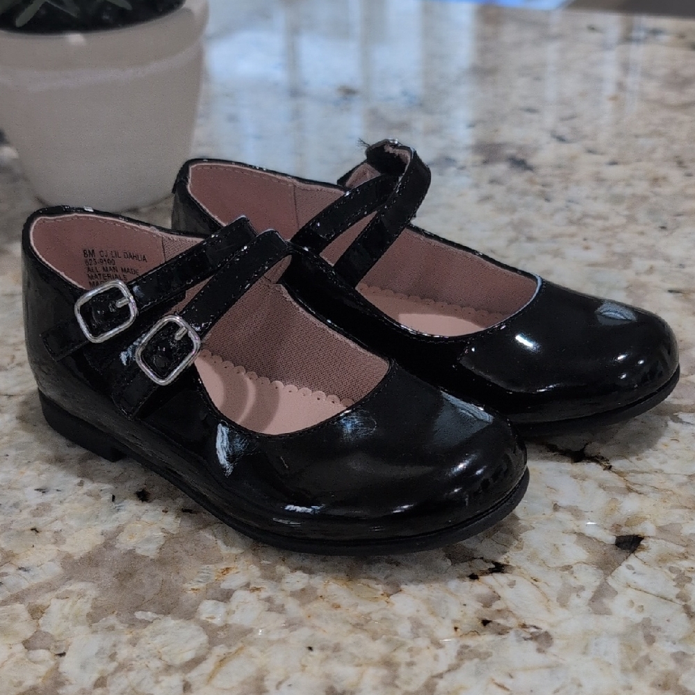 Christie Jill 8 toddler girl kids Dahlia Black Patent Leather Kids Shoes
